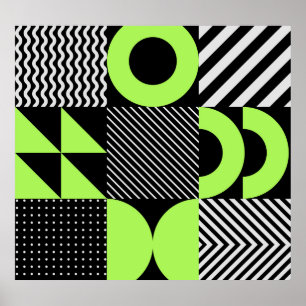 Minimalistisch geometrisch, Scandinavisch  patroon Poster