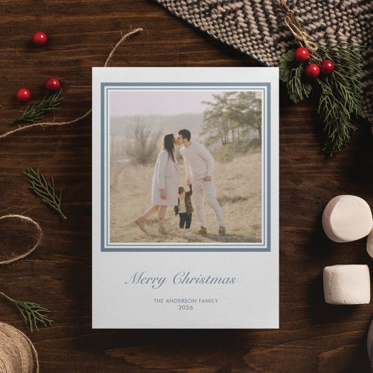 Minimalistisch geometrisch vierkant gepersonalisee feestdagen kaart