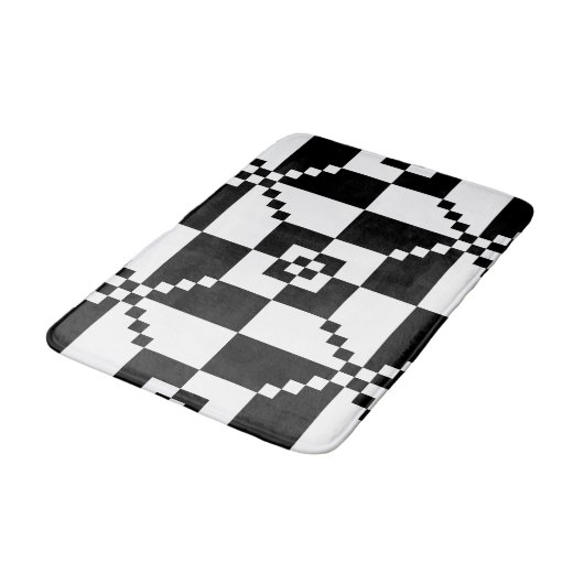Minimalistisch geometrisch zwart en wit badmat (Gekanteld)