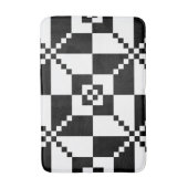 Minimalistisch geometrisch zwart en wit badmat (Voorkant Verticaal)
