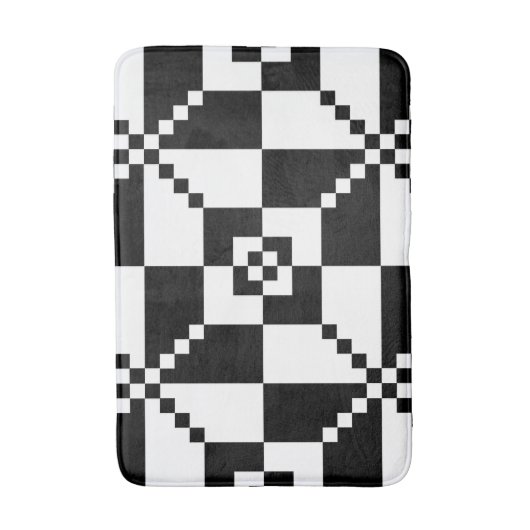 Minimalistisch geometrisch zwart en wit badmat (Voorkant Verticaal)