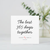 Minimalistisch gepersonaliseerd eerste bruiloft Ju Kaart (Staand voorkant)