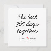 Minimalistisch gepersonaliseerd eerste bruiloft Ju Kaart (Voorkant)