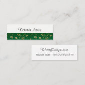 Minimalistisch gepersonaliseerd Floral Design Mode Mini Visitekaartje (Voorkant / Achterkant)