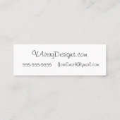 Minimalistisch gepersonaliseerd Floral Design Mode Mini Visitekaartje (Achterkant)