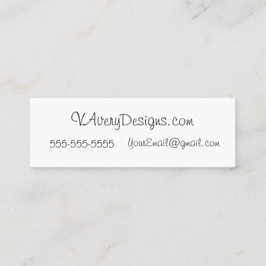 Minimalistisch gepersonaliseerd Floral Design Mode Mini Visitekaartje (Achterkant)