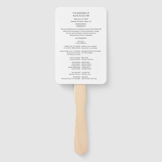 Minimalistisch gepersonaliseerd foto bruiloft prog handwaaier (Achterkant)