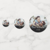 Minimalistisch gepersonaliseerd fotoscript Naam Da Confetti (Voorkanten)