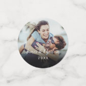 Minimalistisch gepersonaliseerd fotoscript Naam Da Confetti (Kleine voorkant)