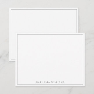 Minimalistisch gepersonaliseerd grijs gebak notitiekaartje