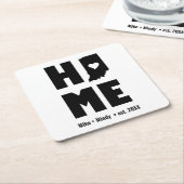 Minimalistisch gepersonaliseerd Indiana Home Kartonnen Onderzetters (Schuin)