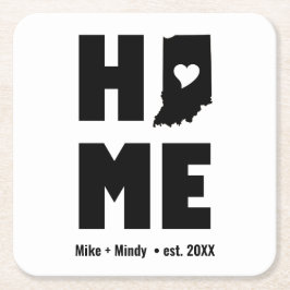 Minimalistisch gepersonaliseerd Indiana Home Kartonnen Onderzetters