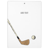 Minimalistisch gepersonaliseerd modern  golfspel klembord (Achterkant)