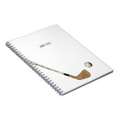 Minimalistisch gepersonaliseerd modern  golfspel notitieboek (Rechterzijde)