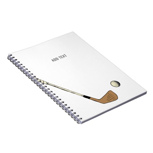 Minimalistisch gepersonaliseerd modern  golfspel notitieboek (Rechterzijde)