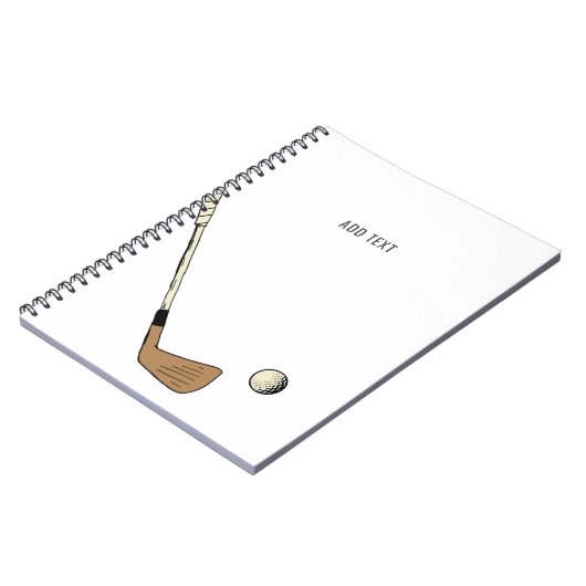 Minimalistisch gepersonaliseerd modern  golfspel notitieboek (Linkerzijde)