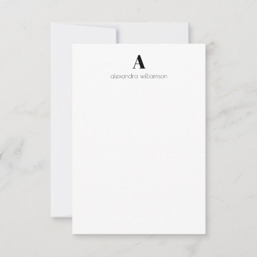 Minimalistisch gepersonaliseerd modern zwart-wit bedankkaart (Voorkant)