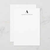 Minimalistisch gepersonaliseerd modern zwart-wit bedankkaart (Voorkant / Achterkant)