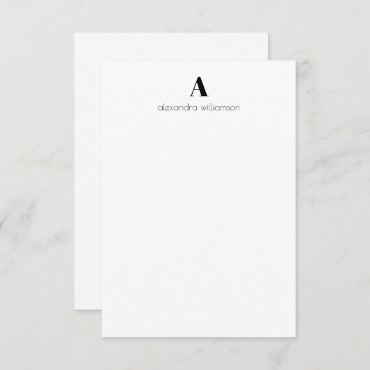 Minimalistisch gepersonaliseerd modern zwart-wit bedankkaart (Voorkant / Achterkant)