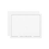 Minimalistisch gepersonaliseerd monogram naamkader notitiekaartje (Voorkant / Achterkant in situ)