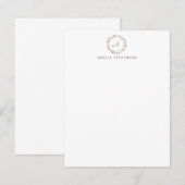 Minimalistisch gepersonaliseerd monogram pasta Flo Notitiekaartje (Voorkant / Achterkant)