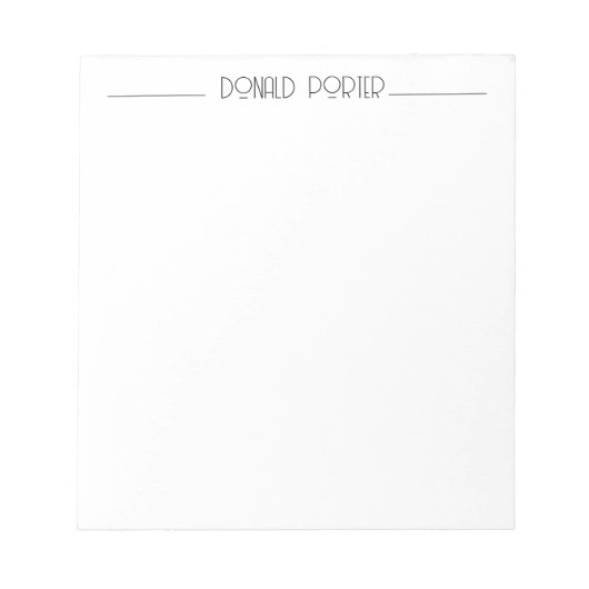 Minimalistisch gepersonaliseerd Notitieblok (Voorkant)