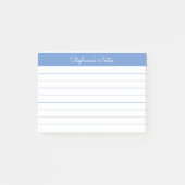 Minimalistisch gepersonaliseerd Periwinkle Blue Post-it® Notes (Voorkant)
