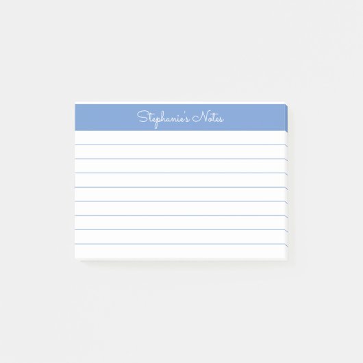 Minimalistisch gepersonaliseerd Periwinkle Blue Post-it® Notes (Voorkant)