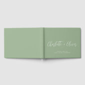 Minimalistisch gepersonaliseerd script Sage Green  Gastenboek (Volledig)