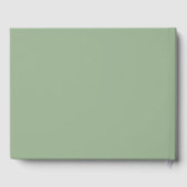 Minimalistisch gepersonaliseerd script Sage Green  Gastenboek (Achterkant)