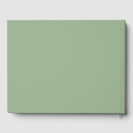 Minimalistisch gepersonaliseerd script Sage Green  Gastenboek (Achterkant)