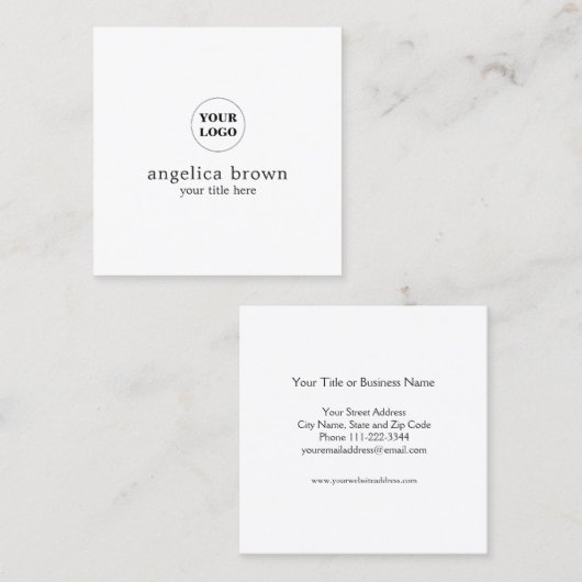 Minimalistisch Gepersonaliseerd Visitekaartje (Voorkant / Achterkant)