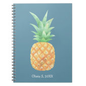 Minimalistisch gepersonaliseerde Golden Pineapple Notitieboek (Voorkant)
