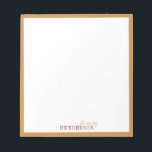 Minimalistisch gepersonaliseerde herfstbriefjes notitieblok<br><div class="desc">Elegant modern,  minimalistisch typografiemendel in herfstgoud en bruine,  eenvoudige en stijlvolle,  professionele gepersonaliseerde papierwaren. Alle overeenkomende stukken in collectie bekijken</div>