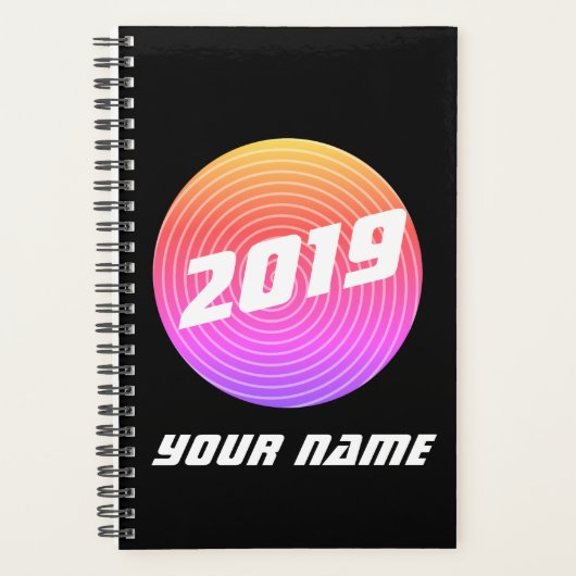 Minimalistisch gepersonaliseerde hypnose zwart planner (Voorkant)