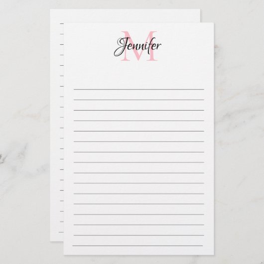 Minimalistisch gepersonaliseerde monogram (Voorkant / Achterkant)