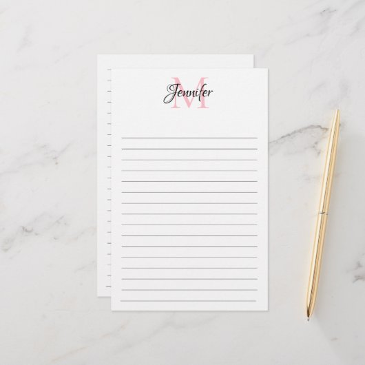 Minimalistisch gepersonaliseerde monogram (Voorkant / Achterkant in situ)