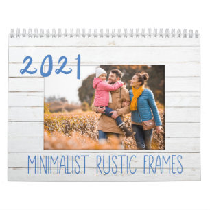 Minimalistisch gepersonaliseerde rustige fotoframe kalender