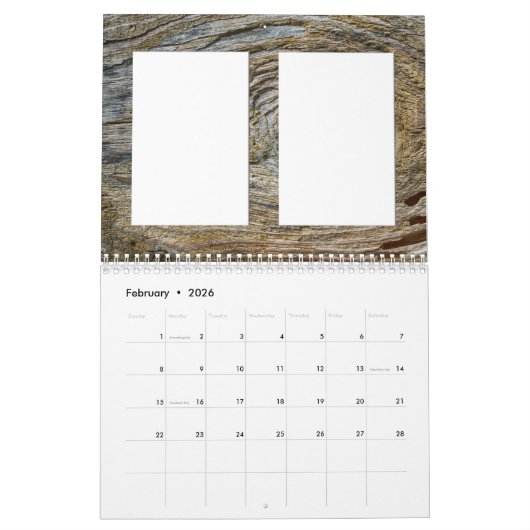 Minimalistisch gepersonaliseerde rustige fotoframe kalender (Feb 2026)