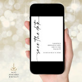 Minimalistisch geroteerd kalligrafie Afstuderen Save The Date