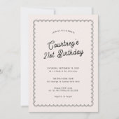 Minimalistisch gescalloped 21ste verjaardag kaart (Voorkant)