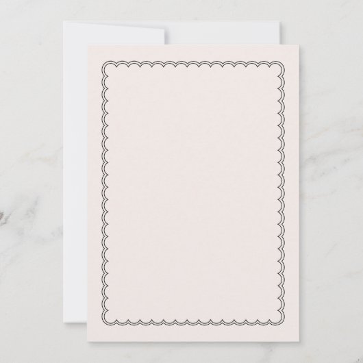 Minimalistisch gescalloped 40ste verjaardagsfeest kaart (Achterkant)