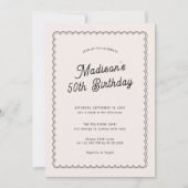 Minimalistisch gescalloped 50ste verjaardag kaart (Voorkant)