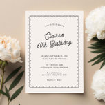 Minimalistisch gescalloped 60ste verjaardag kaart<br><div class="desc">Deze minimalistische uitnodiging voor een 60ste verjaardag is ontworpen om te coördineren met ons zogenaamde Grens-Collectie. Ze is voorzien van een klassiek ontwerp met een unieke draai. De scalloped-grens is een soort van soort, en zal zeker een kleine retro-voel toevoegen aan deze moderne uitnodiging. Als u de aandacht van uw...</div>