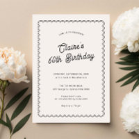 Minimalistisch gescalloped 60ste verjaardag