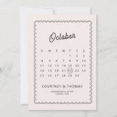 Minimalistisch gescalloped border Calendar Save th Kaart (Voorkant)