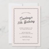 Minimalistisch gescalloped feest op 30ste verjaard kaart (Voorkant)