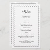 Minimalistisch gescalloped grensmenu met naam (Voorkant / Achterkant)