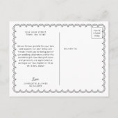 Minimalistisch gescand kader Dank u briefkaart (Achterkant)