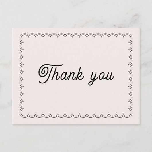Minimalistisch gescand kader Dank u briefkaart (Voorkant)
